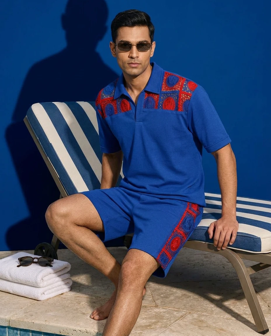 Oh Krab! relaxed fit linen shorts styling model close-up